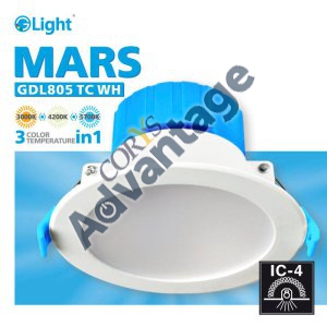 0000371979 DOWNLIGHT LED RND DIM 10W CCT IC-F IP44 WHITE MARS