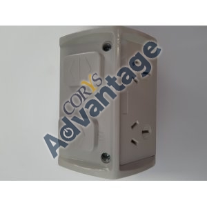 OUTLET SOCKET DOUBLE 10A W/PROOF GRY ASAWPS210 ALLSALES