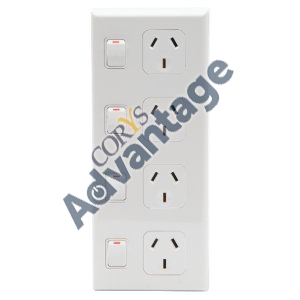 0000930411 641 PDL WHITE 4 GANG VERT SWITCH SKT