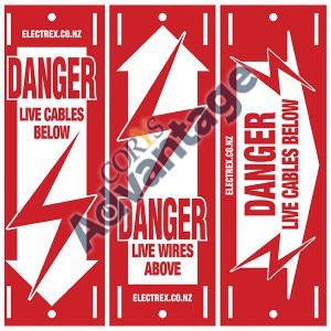 0000960489 SIGN DANGER LIVE WIRES / CABLES 2 SIDED MIX DSMIX
