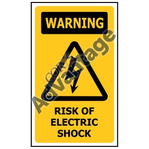 SIGN WARNING RISK OF ELECTRIC SHOCK 300X450MM