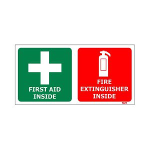 200X100 FIRST AID & FIRE EXTINGUISHER SELF ADHESIVE
