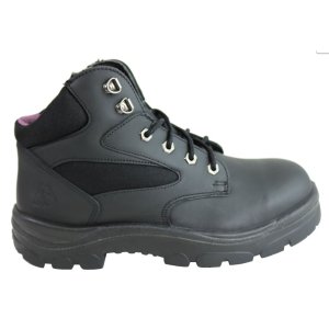 BOOT LADIES LACE UP ZIP-SIDED BLK 4 STEEL BLUE PARKES