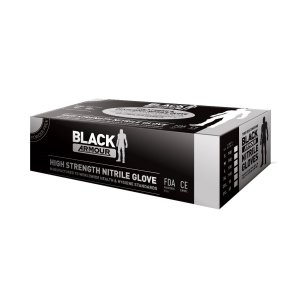 GLOVE NITRILE DISPOSABLE BLACK ARMOUR P/FREE DGBA4 XL 100BX