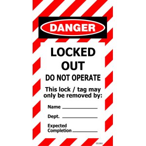 DANGER (RED/WHITE) LOCKED OUT - TAG