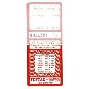 TEST TAG H/DUTY RED 3 MONTH DEC-FEB 100PK TUFTAG TTHDR