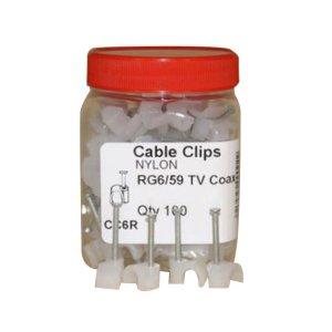 CABLE CLIP ROUND 6MM RG6 OR RG59 COAX NATURAL 100/JR