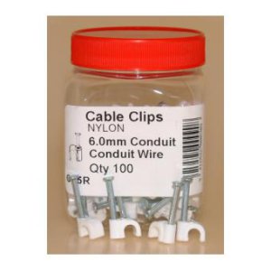 CABLE CLIP ROUND 5MM CONDUIT WIRE NATURAL 100/JR