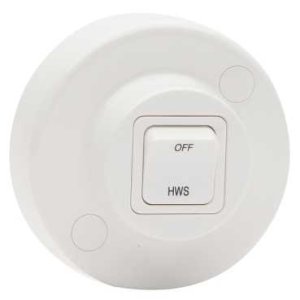 (I) HOT WATER SWITCH RND 20A WHT 572WH PDL