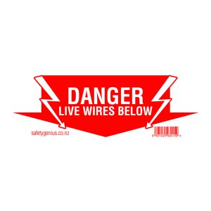 SIGN SAFETY DOUBLE SIDED DANGER LIVE CABLES 65X200 PVC