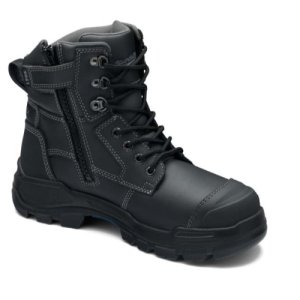 BOOT LACE UP ZIP SIDE PU/RUBBER BLK 10 9061 ROTOFLEX